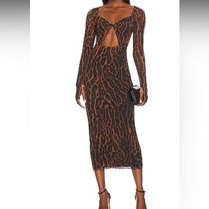 AFRM leopard print dress, maika dress in XS